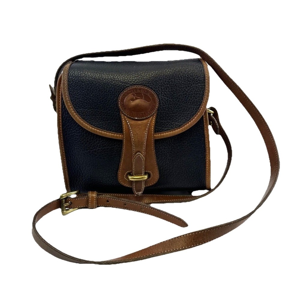 Dooney Bourke Essex Crossbody Dark Navy Pebbled Leather Flap Strap All Weather